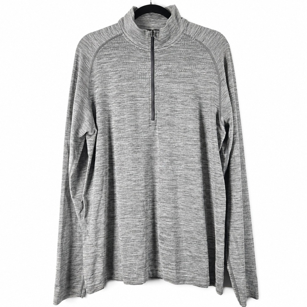 Lululemon Metal Vent Tech 1/2 Zip Pullover Men XL Grey Performance Activewear LS